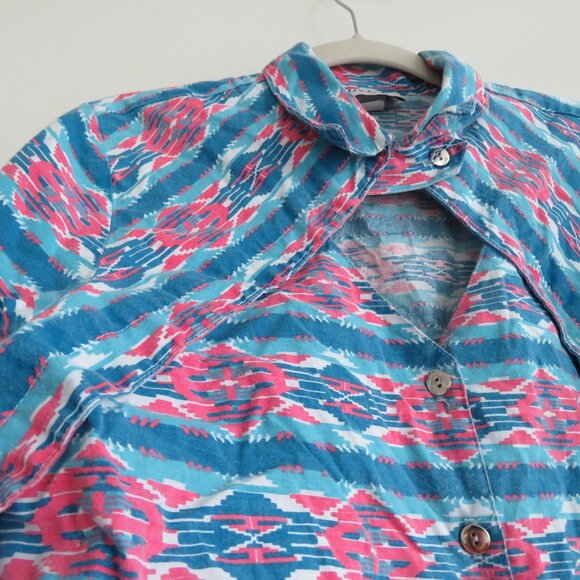 VINTAGE CIRCLE T Aztec Western Southwestern Button Down Shirt Country Rodeo - Picture 8 of 14